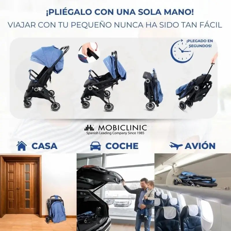 Mobiclinic Silla De Paseo Plegable Elefant 15 Kg Azul