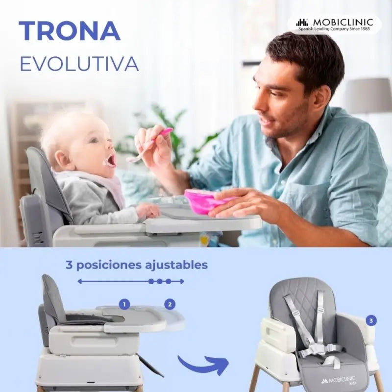 Mobiclinic Trona Kiara Evolutiva 3 En 1 Gris