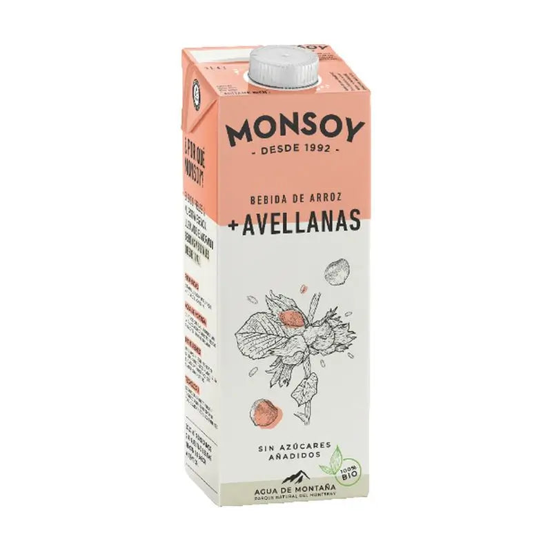 Monsoy Bebida Vegetal De Arroz Con Avellanas 1Lt.