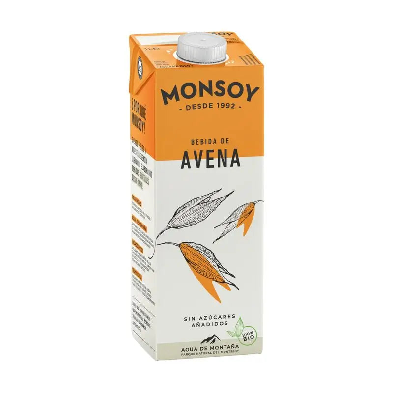 Monsoy Bebida Vegetal De Avena 1Lt 6Uds. Bio