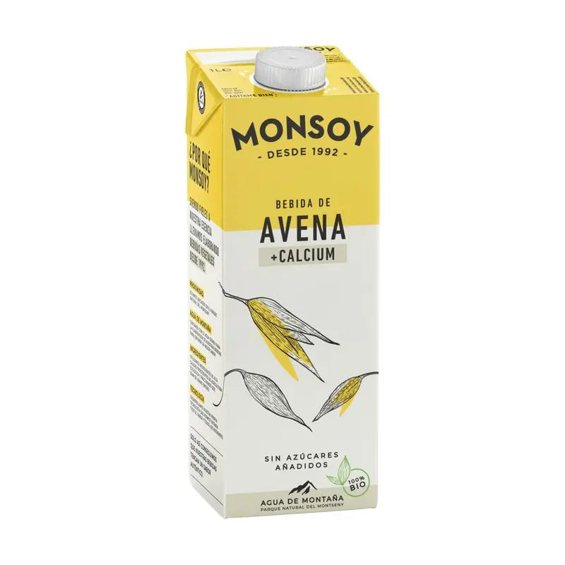 Monsoy Bebida Vegetal De Avena Con Calcio 1Lt 6Uds. Bio