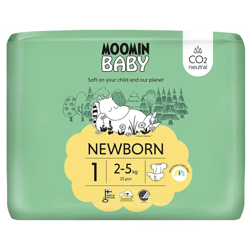 Moomin Baby Pañales Talla 1 , 25 unidades