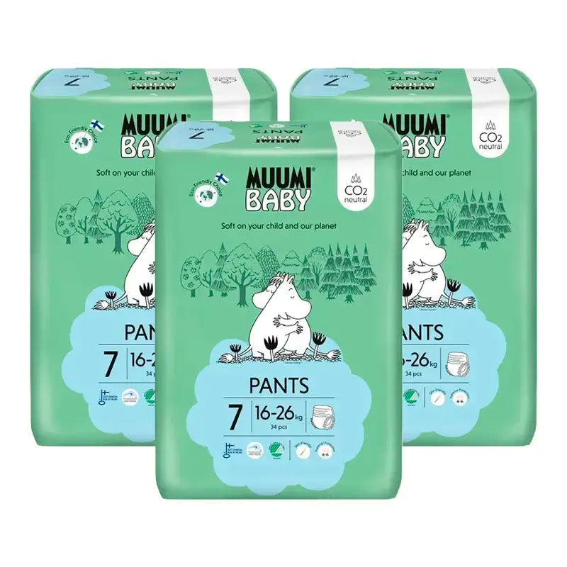 Moomin Baby Pañales De Entrenamiento Talla 7 , 3 x 34 unidades