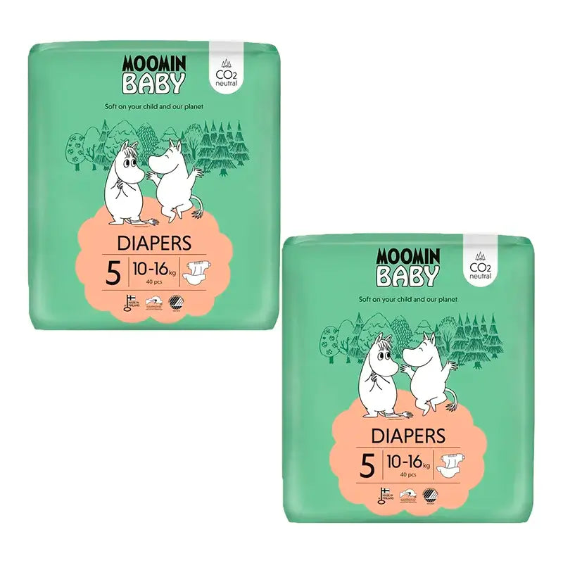 Moomin Baby Pañales Talla 5 , 2 x 40 unidades