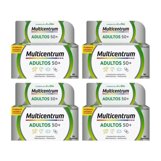 Multicentrum Adultos 50+ Complemento Alimenticio Multivitamínico Para Adultos 50+ Pack 4 x 90 Comprimidos