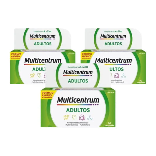 Multicentrum Complemento Alimenticio multivitamínico para adultos Pack 3 x 90 comprimidos