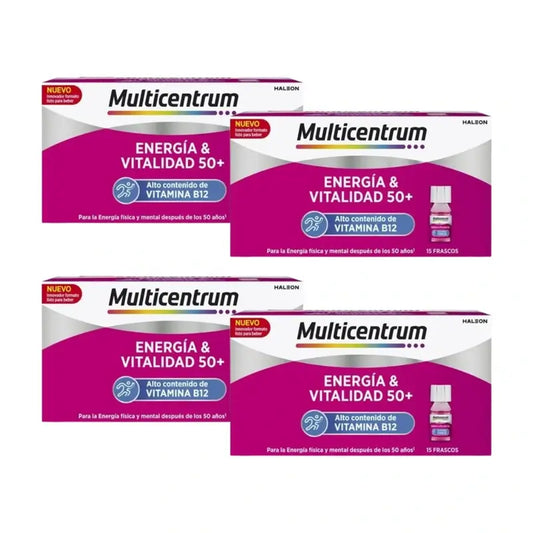 Multicentrum Energía Y Vitalidad 50+ Complemento Alimenticio Pack 4 x 15 frascos