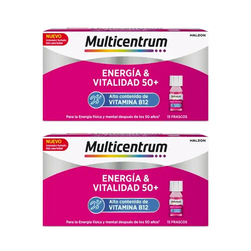 Multicentrum Energía Y Vitalidad 50+ Pack 2 x 15 frascos