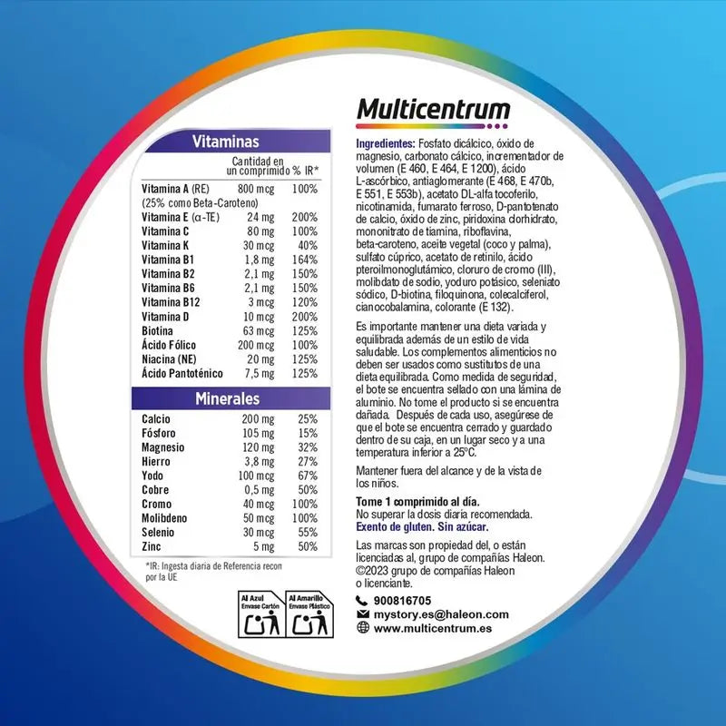 Multicentrum Hombre Complemento alimenticio Multivitamínico, 30 comprimidos