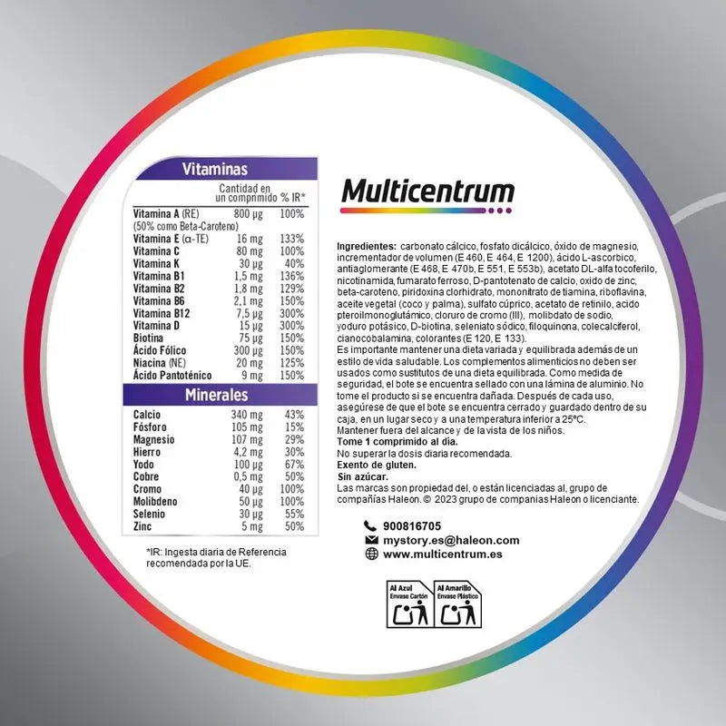 Multicentrum Mujer 50+ Multivitamínico, 90 Comprimidos