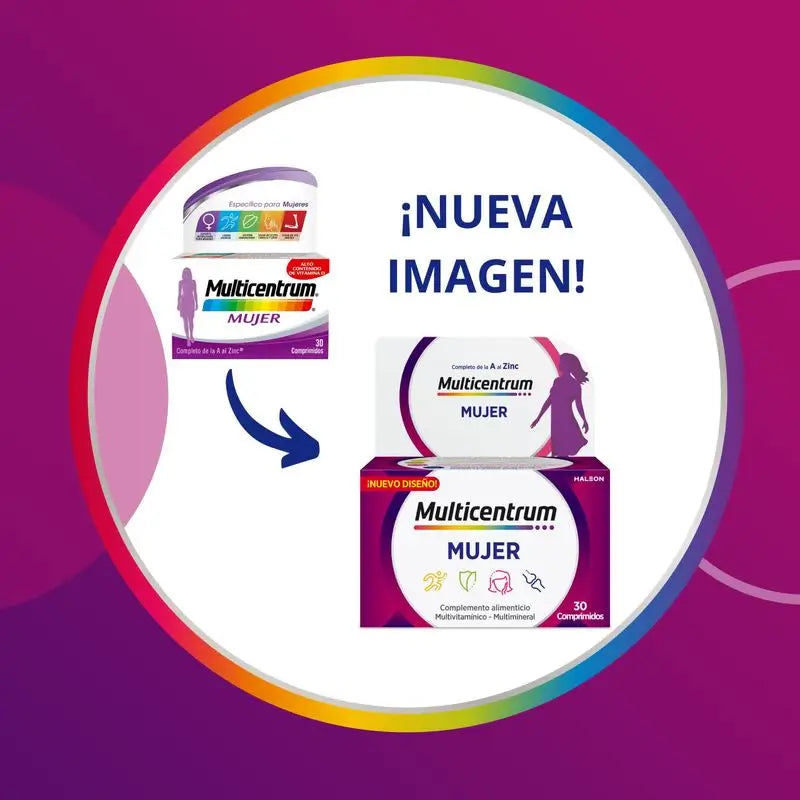 Multicentrum Mujer Complemento alimenticio Multivitamínico, 30 comprimidos