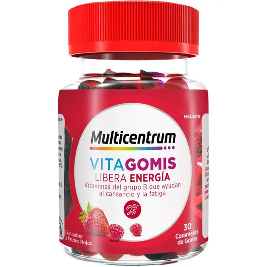 Multicentrum Vitagomis Energía, Complemento alimenticio multivitamínico en gominola, 30 unidades