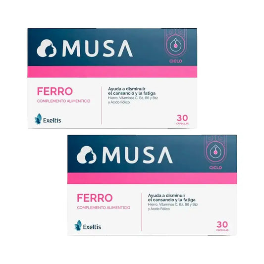 Musa Duplo Ferro Complemento Alimenticio Hierro , 2 x 30 cápsulas