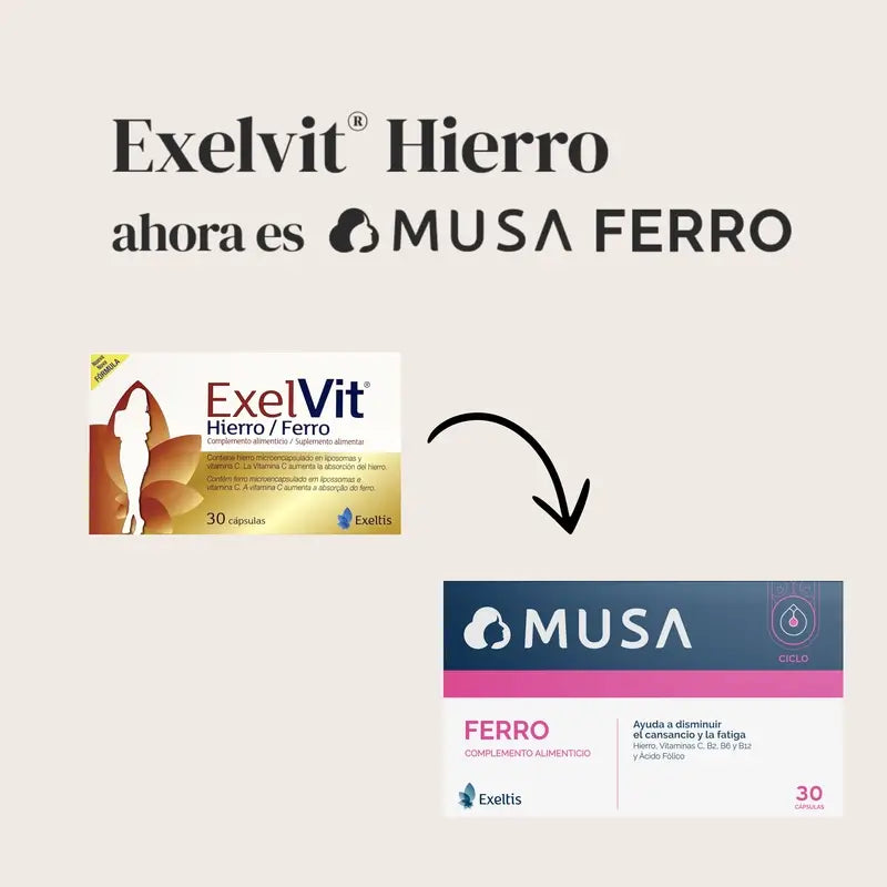 Musa Ferro Complemento Alimenticio Hierro, 30 cápsulas