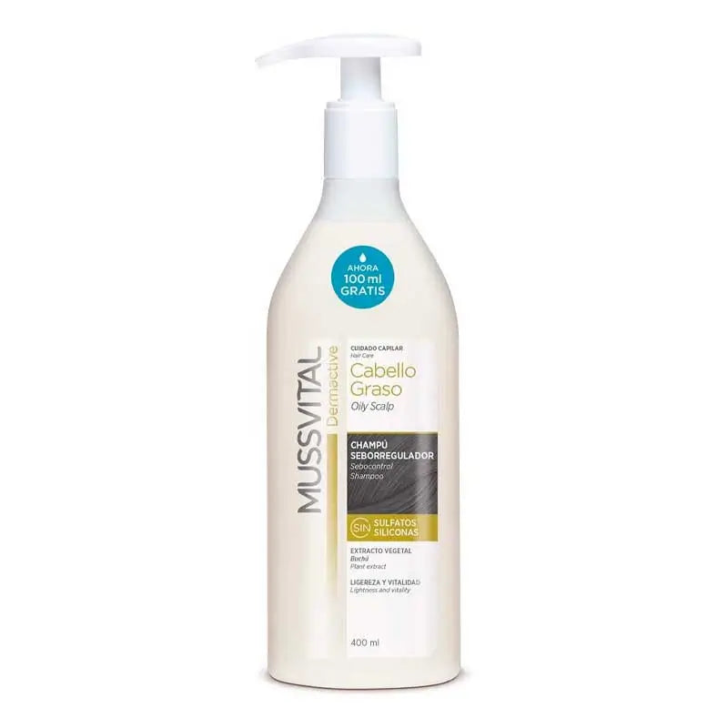 Mussvital Dermactive Champú Seborregulador Cabello Graso 300 ml + 100 ml Gratis