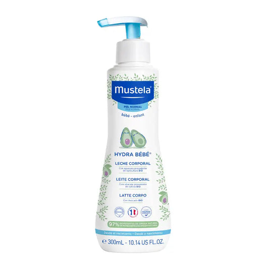 Mustela Hydra Bebé Leche Corporal con Aguacate Bio, 300 ml