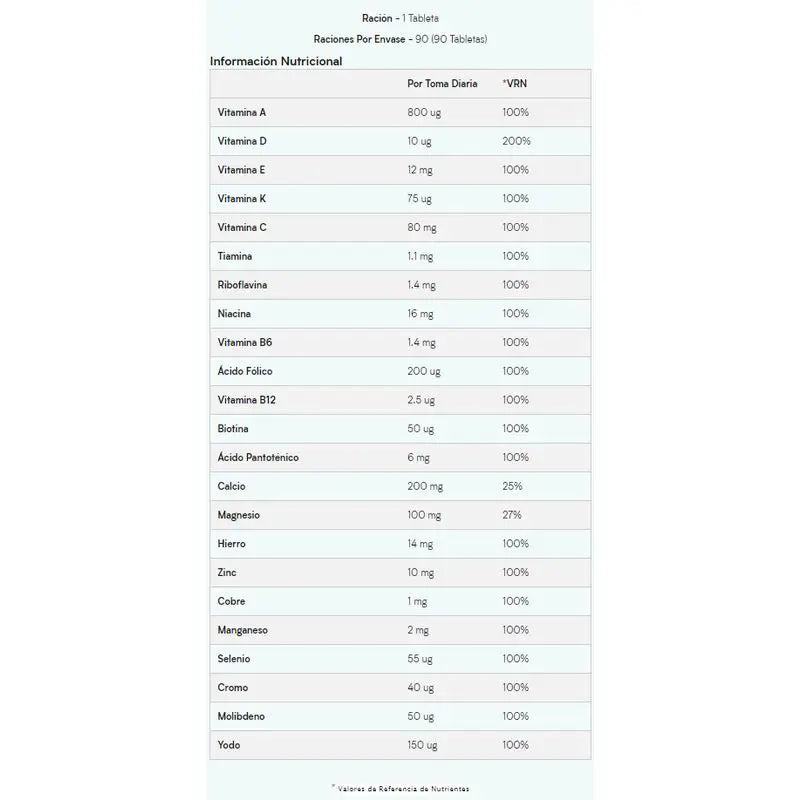 Myvitamins A-Z Multivitamin , 90 tabletas