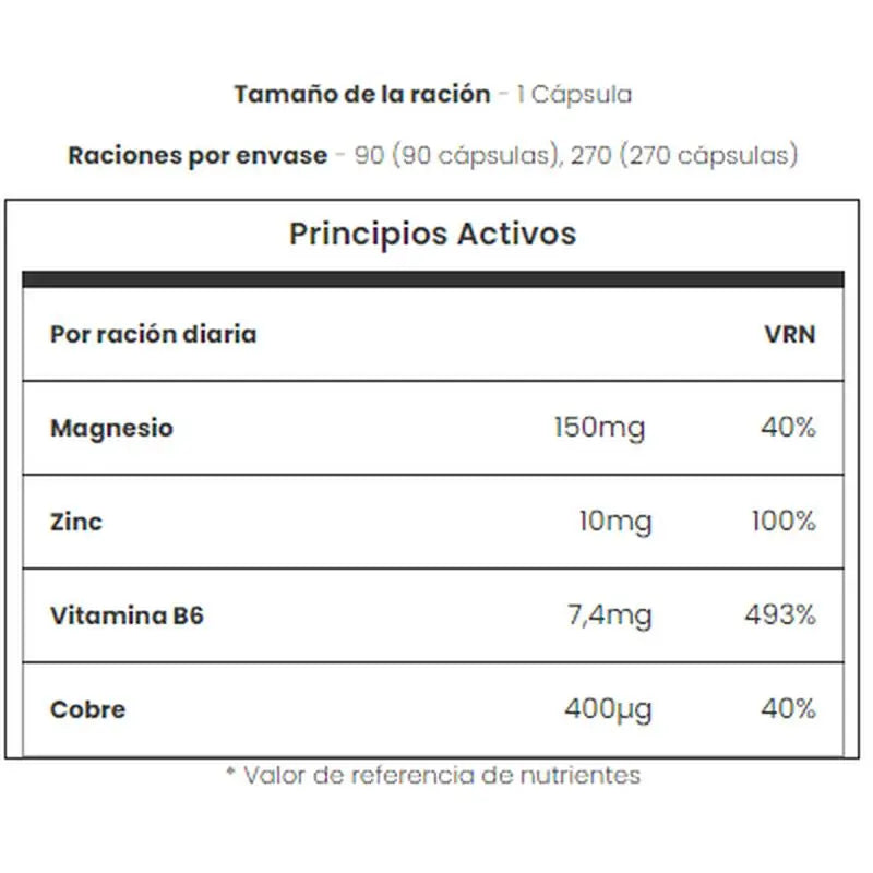 Myvitamins Zinc And Magnesium 800Mg , 270 tabletas