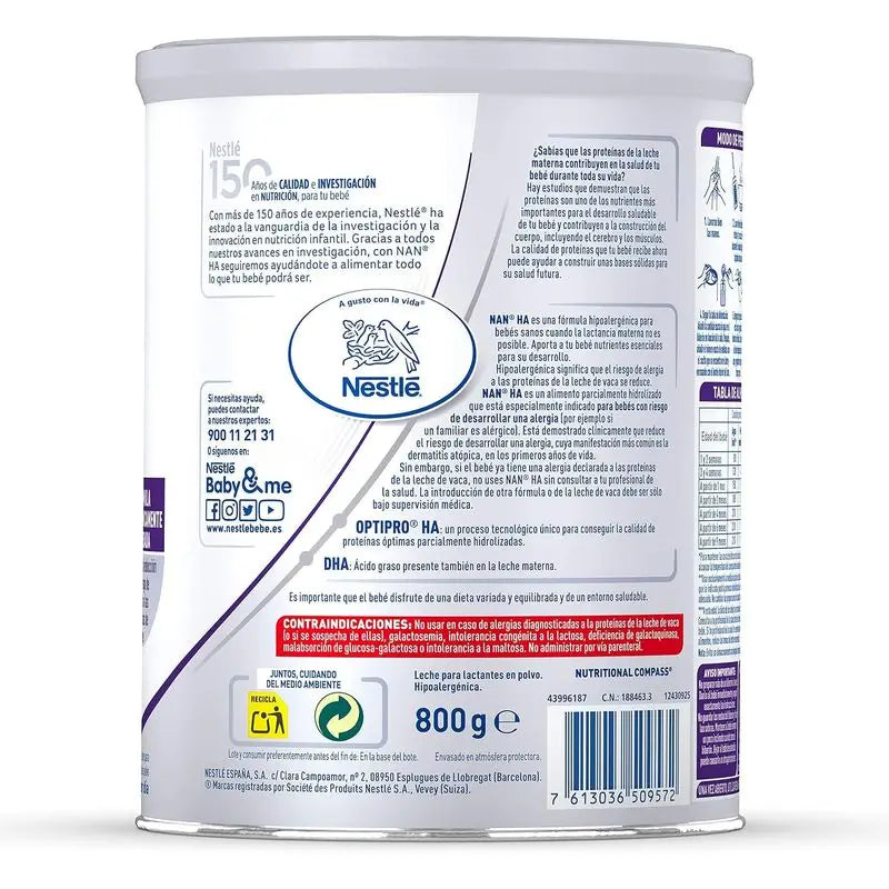 Nestle Nan H.A. Leche En Polvo 800 gr