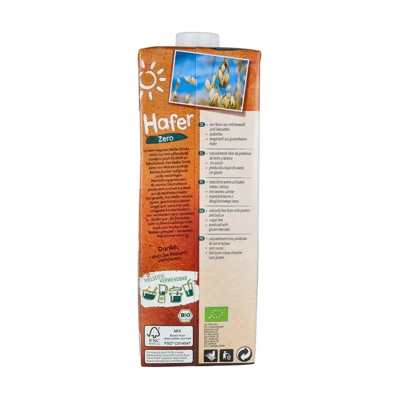 Natumi Bebida De Avena Zero Bio , 1 litro