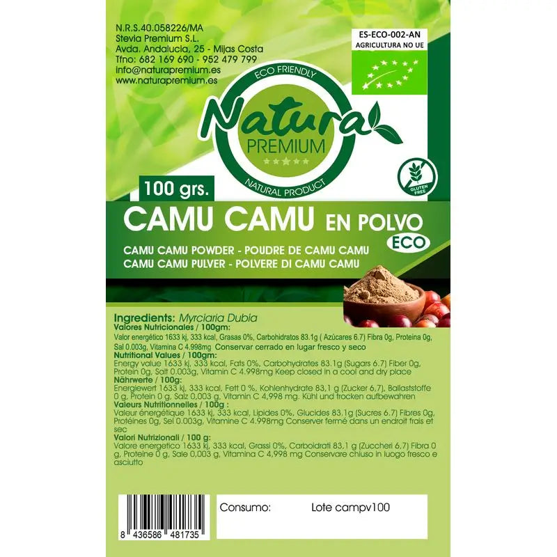 Natura Premium Camu Camu En Polvo Bio , 100 gr