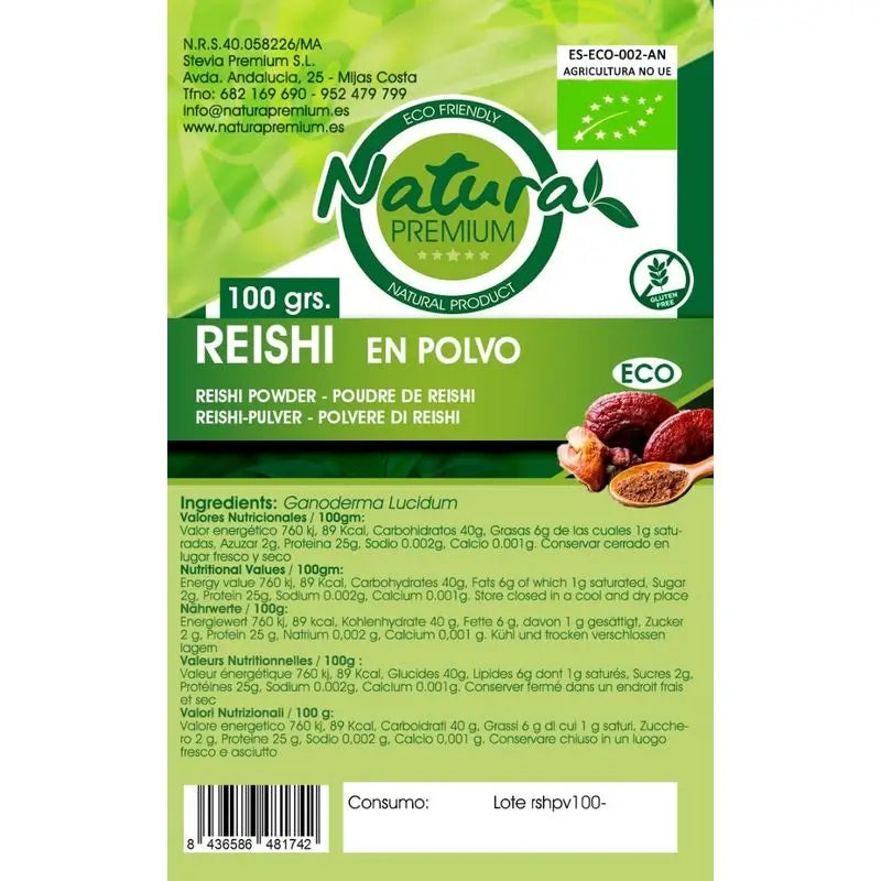 Natura Premium Reishi En Polvo Bio , 100 gr