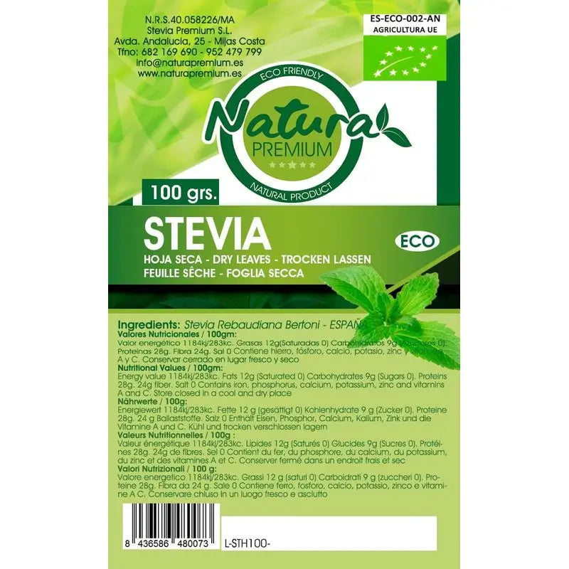 Natura Premium Stevia Hoja Seca Bio , 100 gr