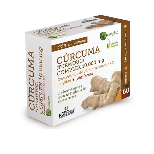 Nature Ess Curcuma Jengibre + Pimienta + C 10000 Mg , 60 cápsulas