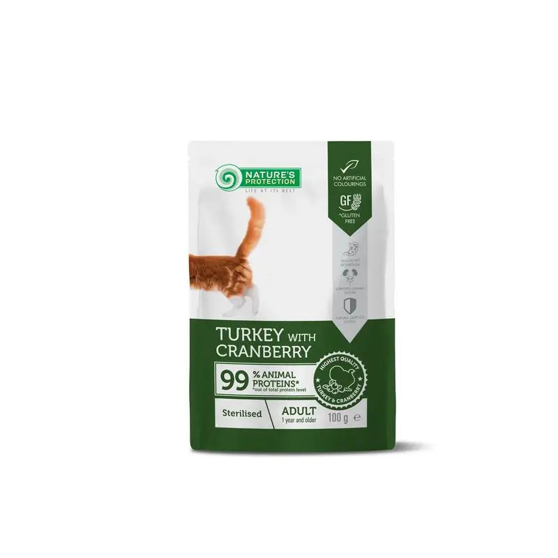 Natures P Gato Esterilizado Con Pavo Y Arandanos Pouch 100Gr