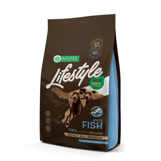 Natures Protection Lifestyle Grain Free Para Perros Pescado Blanco, 1,5Kg