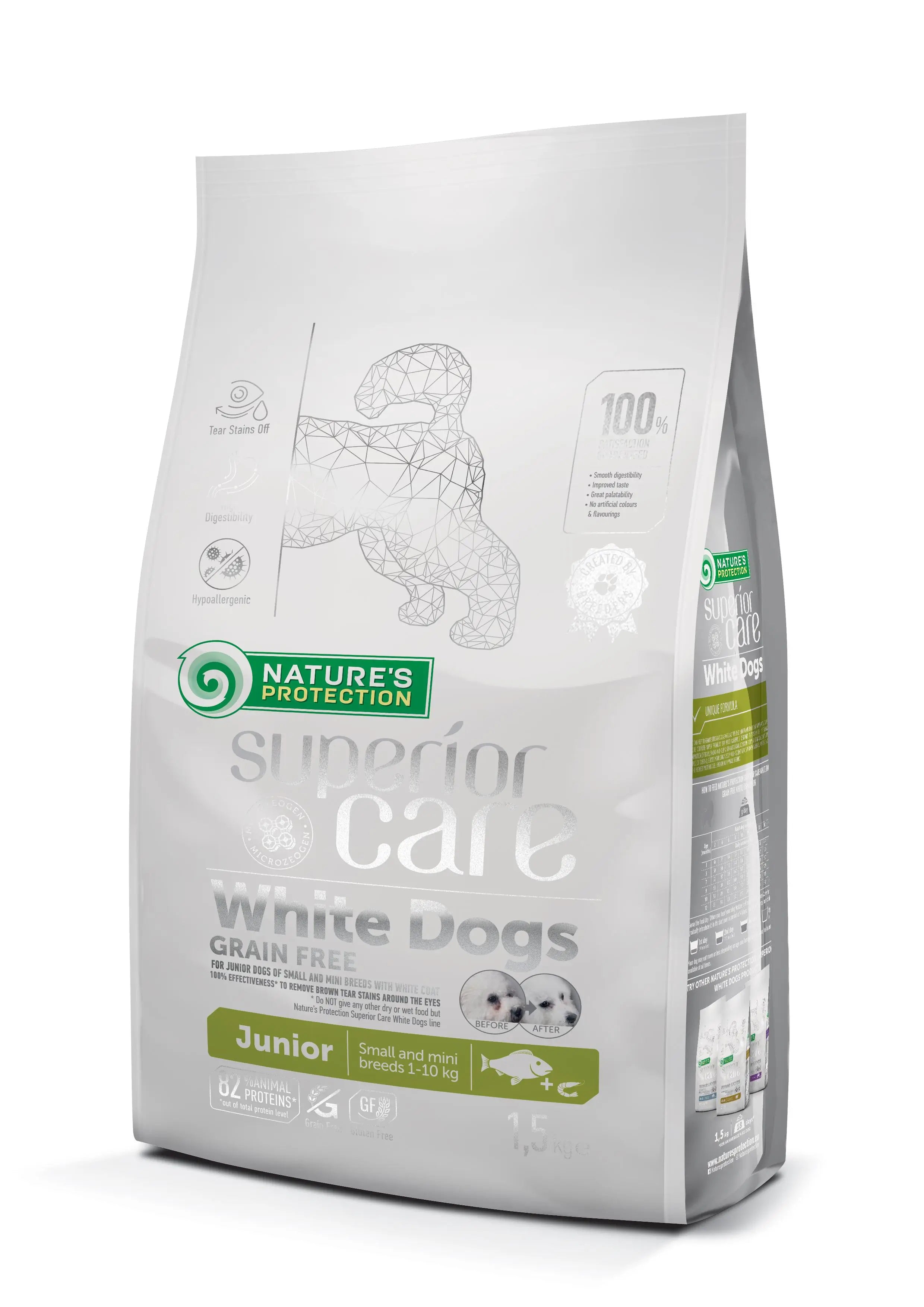 Natures Protection Superior Care White Dogs Pienso Grain Free Para Cachorros De Pescado 1,5Kg