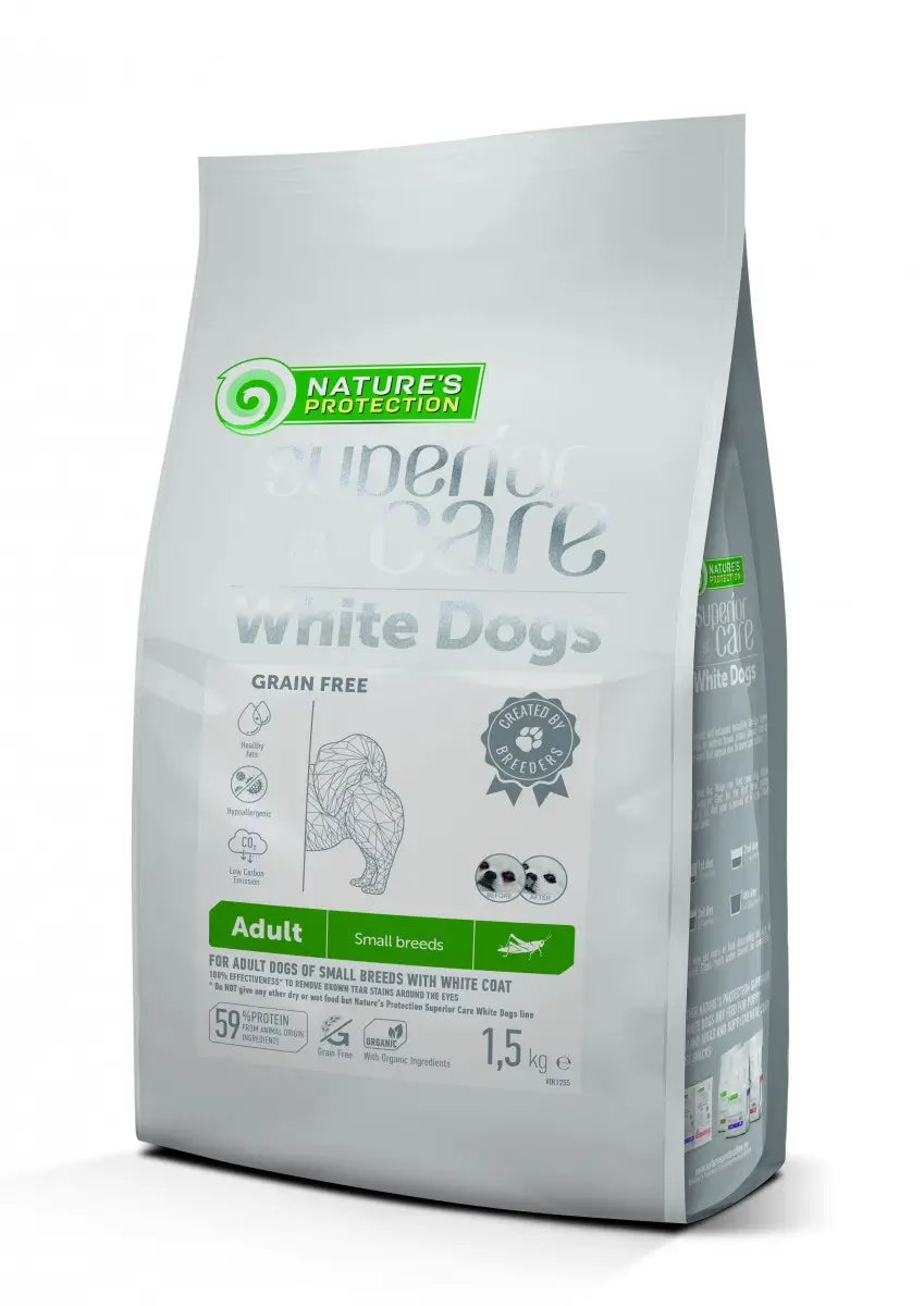 Natures Protection Superior Care White Dogs Pienso Grain Free Para Perros Adultos Pequeños De Insectos 1,5Kg