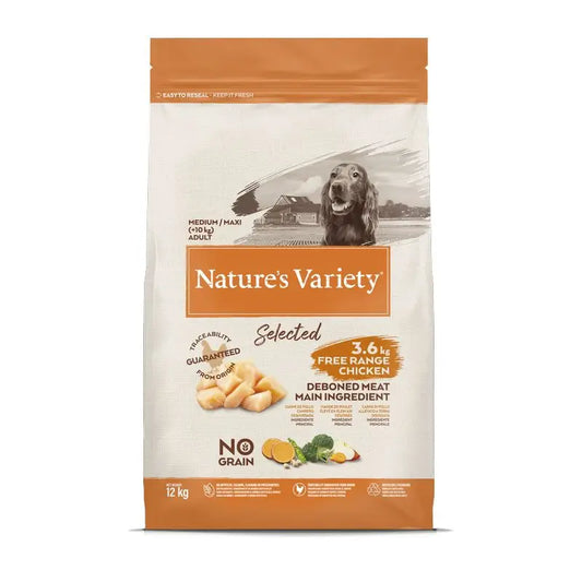 Nature'S Variety Canine Adult Selected Md/Mx Pollo Corral 12Kg, pienso para perros