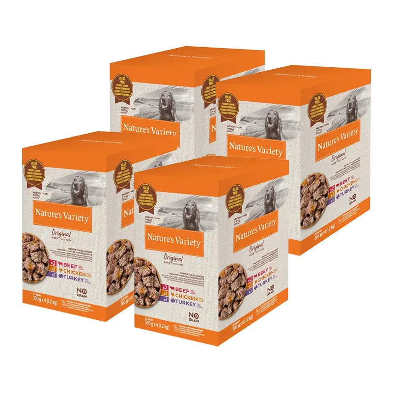 Nature'S Variety Canine Original Adult Pate Med Max Pack 4X300Gr, comida húmeda para perros