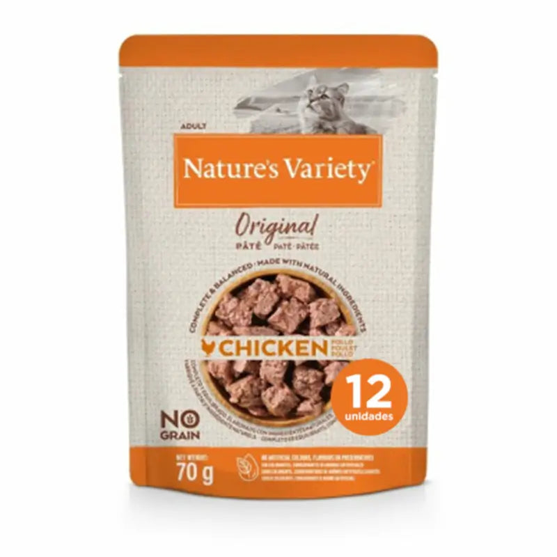 Nature'S Variety Feline Adult Original Pate Pollo 12 x o12 x 70  g, snack para gatos