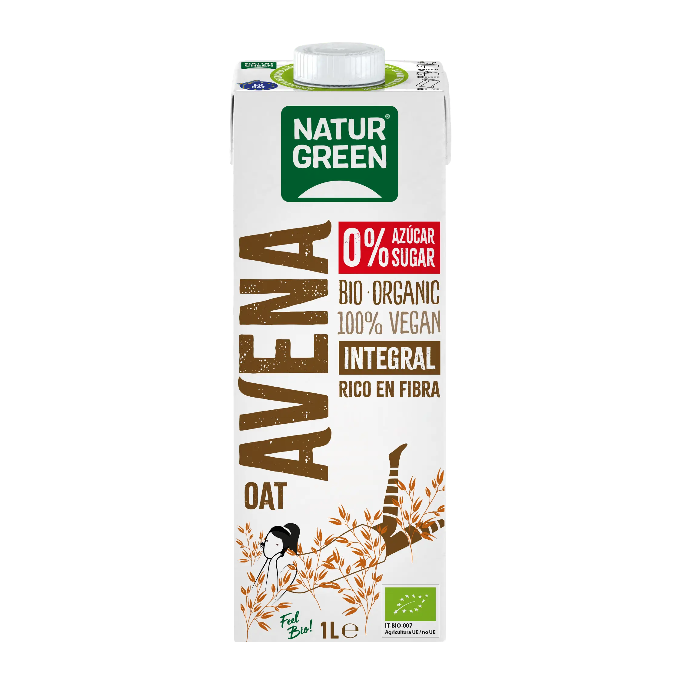 Naturgreen Bebida Vegetal De Avena Integral Bio, 1L