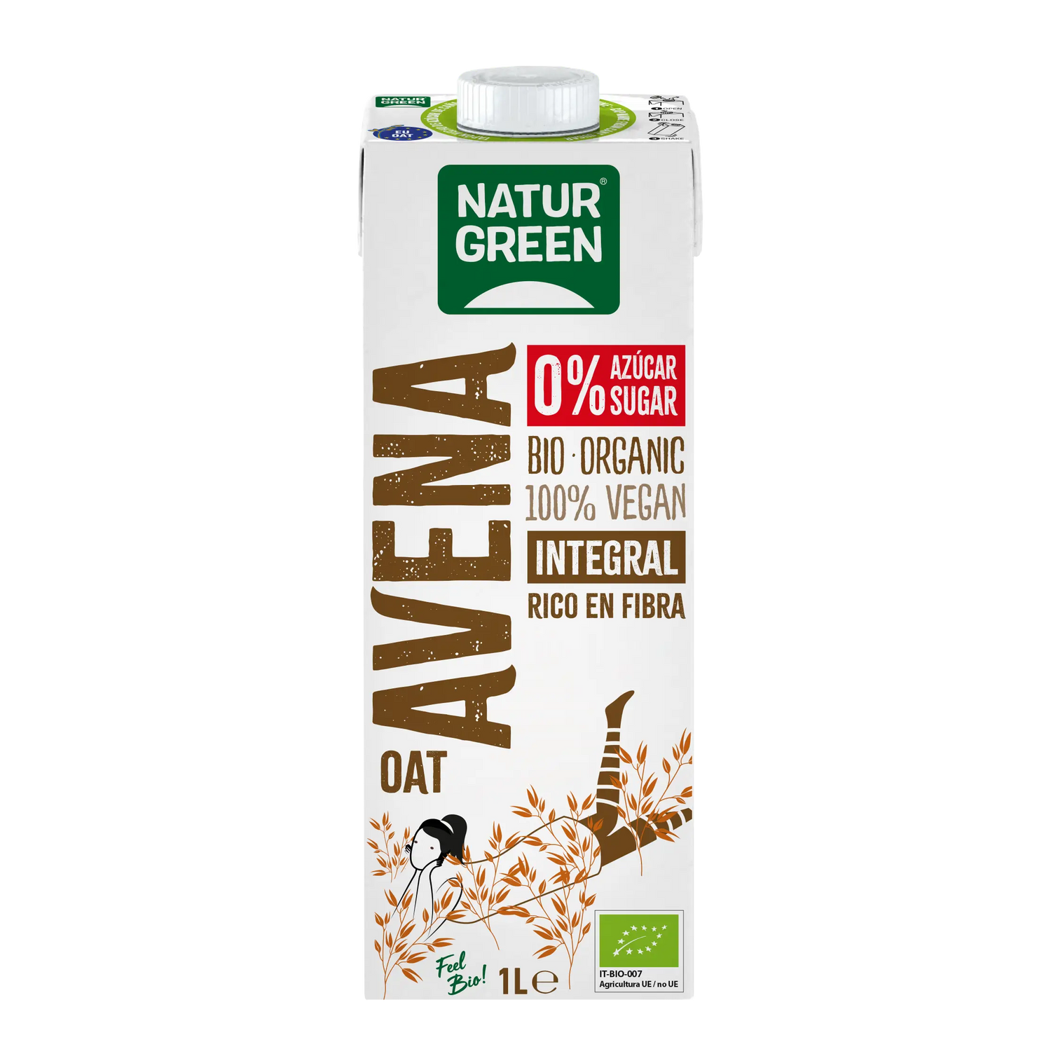 Naturgreen Bebida Vegetal De Avena Integral Bio, 1L