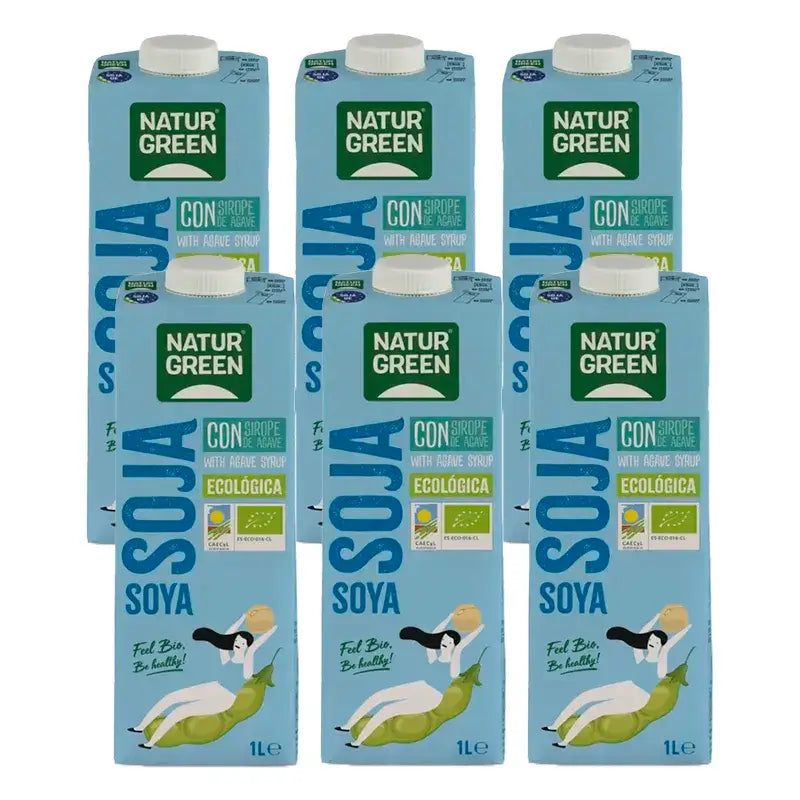 Naturgreen Soja con Sirope de Agave Bio 6 X 1L