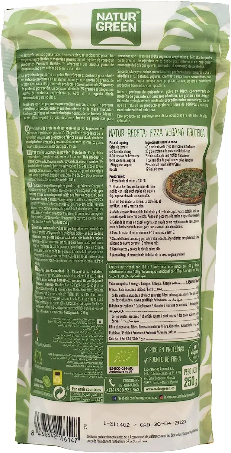 Naturgreen Proteina De Guisante Bio, 250 G