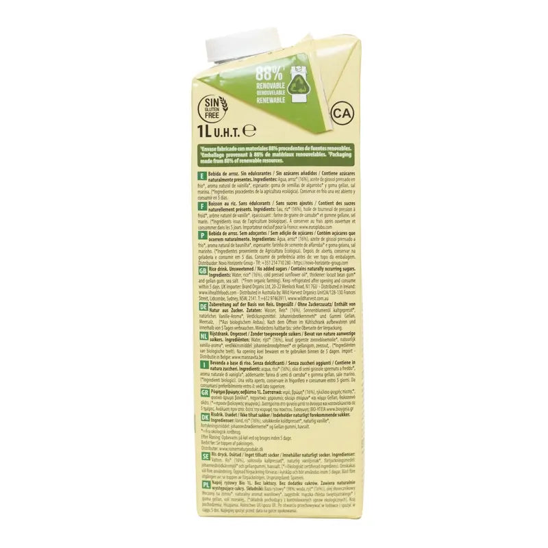 Naturgreen Arroz Sin Azúcares Añadidos Bio 1L, 1 l