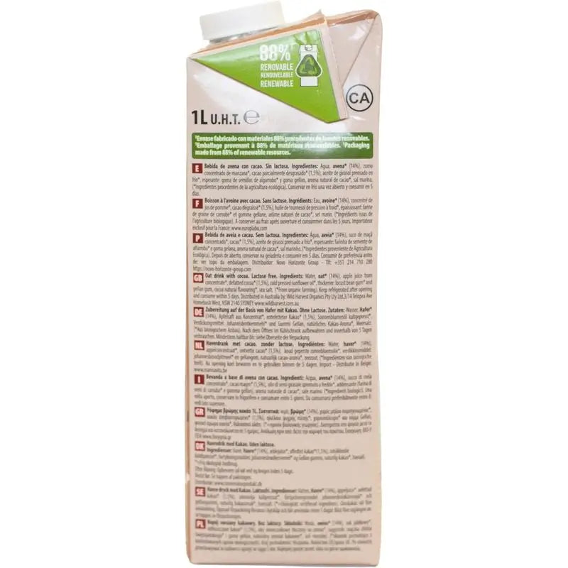 Naturgreen Bebida Vegetal De Avena Con Choco-Calcio 1Lt 6Uds.