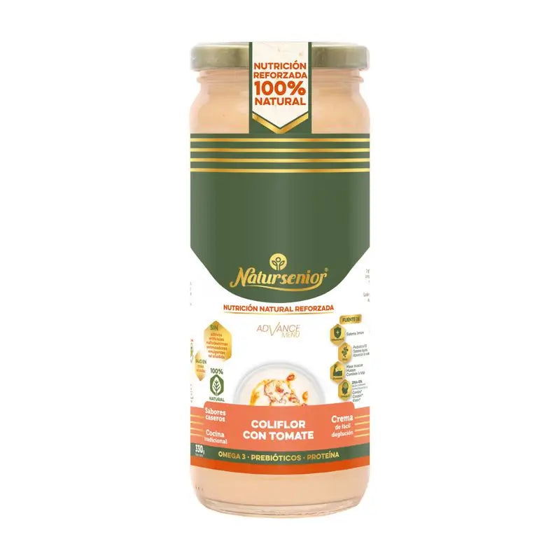 Natursenior Crema De Verduras Adultos Coliflor Y Tomate Ahumado Con Omega 3 Dha, Prebióticos Y Proteínas. , 255 gr