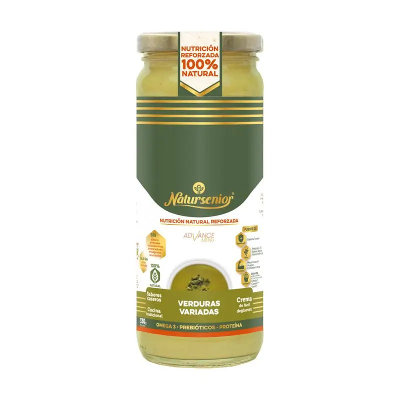 Natursenior Crema De Verduras Adultos Verduras Variadas Con Omega 3 Dha, Prebióticos Y Proteínas. , 255 gr