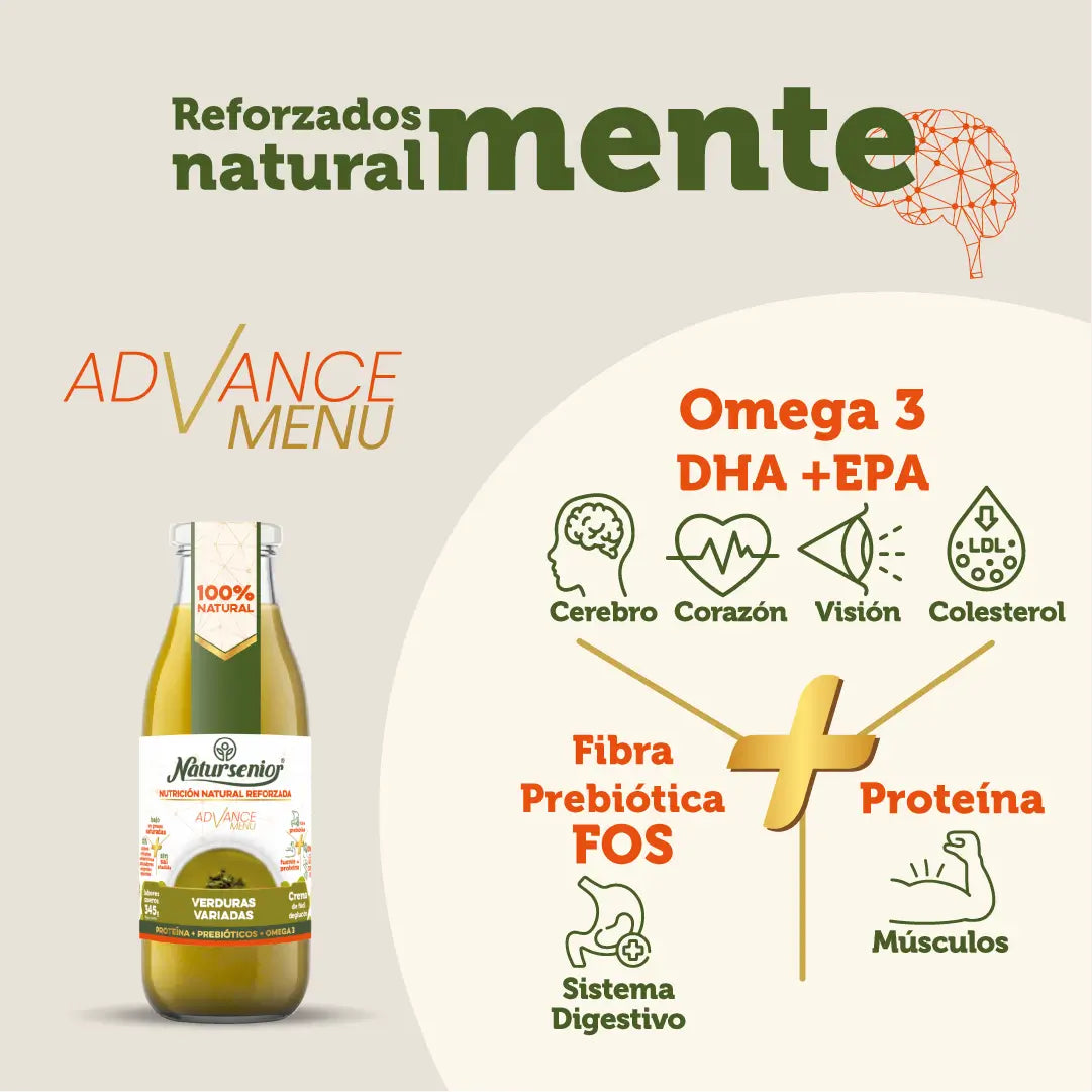 Natursenior Crema De Verduras Adultos Verduras Variadas Con Omega 3 Dha, Prebióticos Y Proteínas. , 255 gr