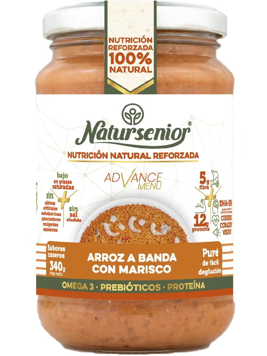 Natursenior Puré Adultos Arroz A Banda Con Marisco Con Omega 3 Dha+Epa, Prebióticos Y Proteínas. , 340 gr