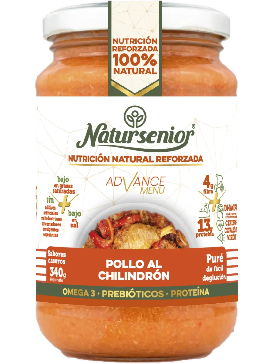 Natursenior Puré Adultos Pollo Al Chillindrón Con Omega 3 Dha+Epa, Prebióticos Y Proteínas. , 340 gr