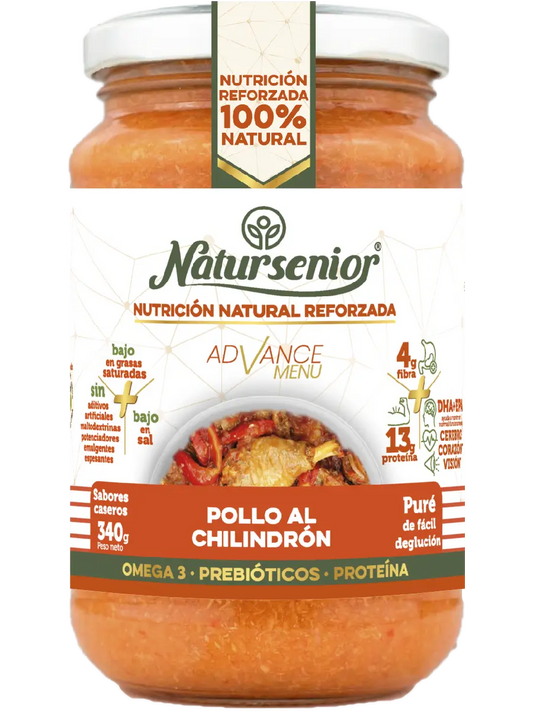 Natursenior Puré Adultos Pollo Al Chillindrón Con Omega 3 Dha+Epa, Prebióticos Y Proteínas. , 340 gr