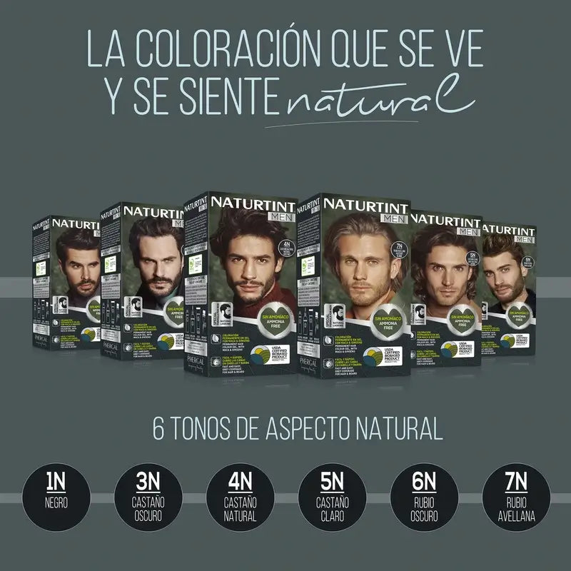 Naturtint Men Tinte Coloración Permanente Hombre Cabello Y Barba Sin Amoníaco 1N - Negro