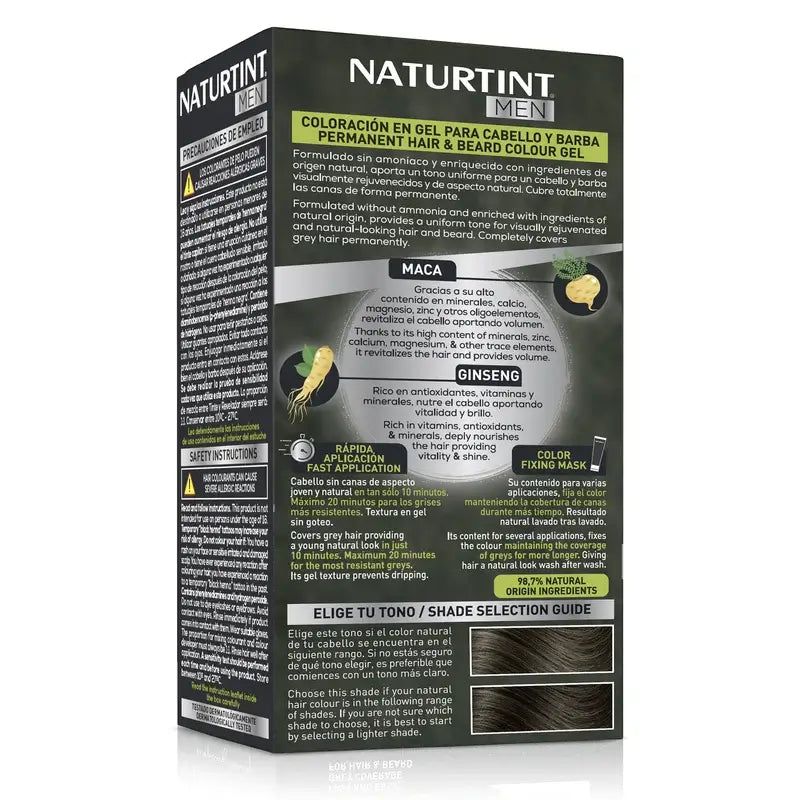 Naturtint Men Tinte Coloración Permanente Hombre Cabello Y Barba Sin Amoníaco 6N - Rubio Oscuro