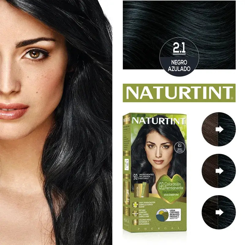 Naturtint Coloración Permanente Tinte Sin Amoníaco 2.1 - Negro Azulado